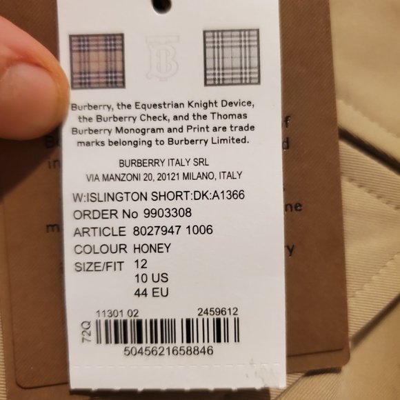 Burberry Islington Trench Coat Short women size 10US - Picture 2 of 10
